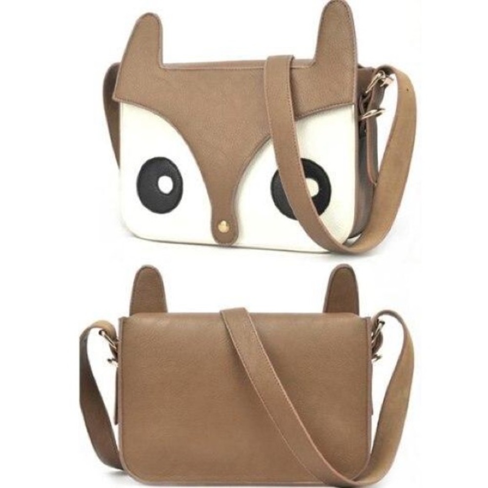 BROWN FOX OWL SHOULDER MESSENGER BAG